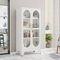 thumbnail image 3 of Erosoei 61.02"H Metal Display Storage Cabinet with Glass Doors and Adjustable Shelves White, 3 of 6