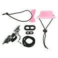 thumbnail image 3 of Reptile Harness and Leash Adjustable Lizard Traction Rope Hat Bowtie Set for Small Pet Animals(Pink Hat Set Leash L), 3 of 9