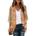 thumbnail image 1 of Puntoco Abrigo Cárdigan De Manga Abullonada Con Estampado Floral Para Mujer Blusa Suelta De Gasa Para Cubrir Blusas Informales Liquidación Puntoco Puntoco-1, 1 of 4