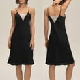 thumbnail image 2 of BUIGTTKLOP Womens Long Nightgown Lace Trim Silk Lingerie Slip Dress Sleeveless Spaghetti Strap Nightdress, 2 of 6