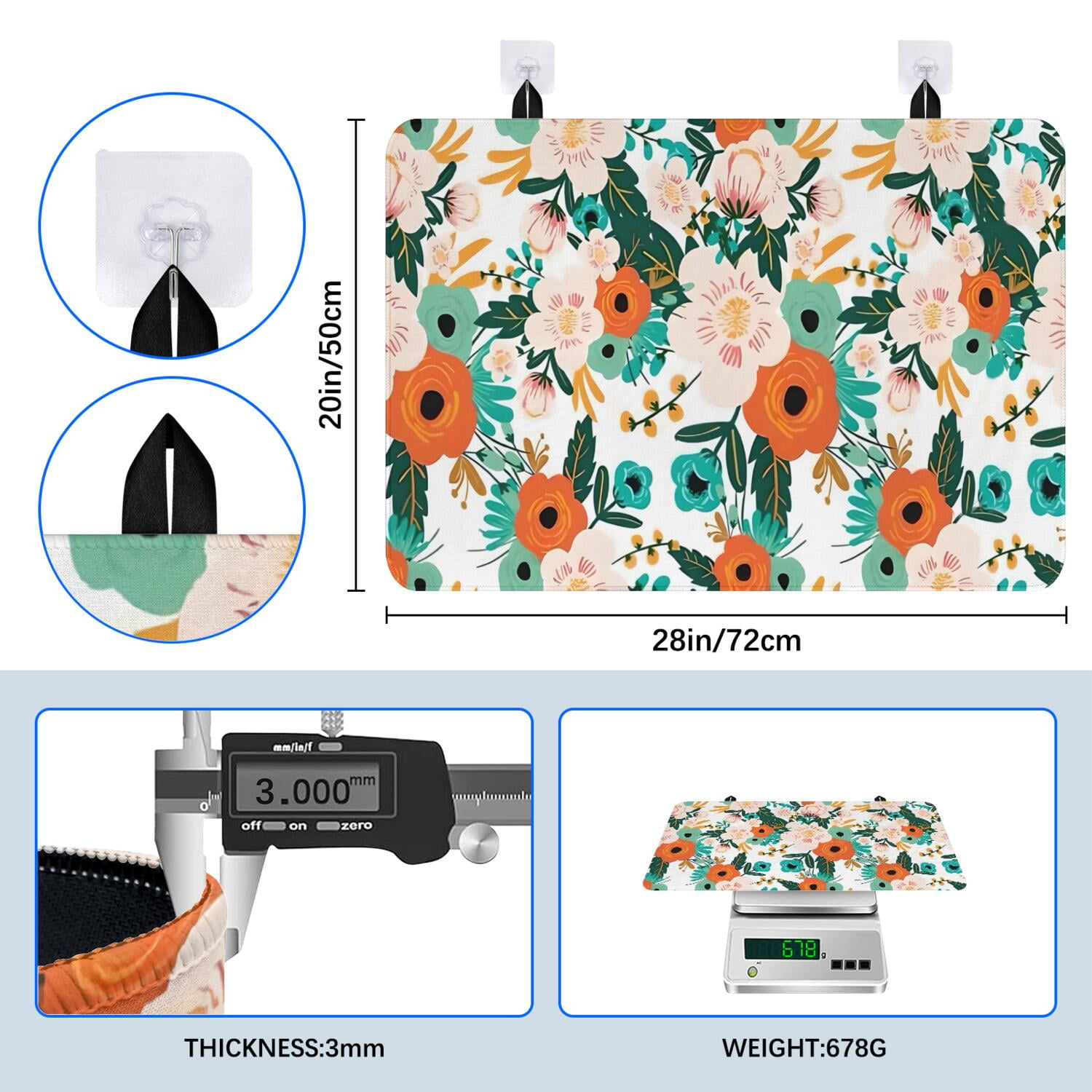 Floral Stove Top Covers for Electric Stove, Cactus and Succulent Stove Top Cover Protector, Thick Induction Cooktop Protector, Heat Resistant Range Ceramic Stove Top Covers Mat, Dish Drying Mat
