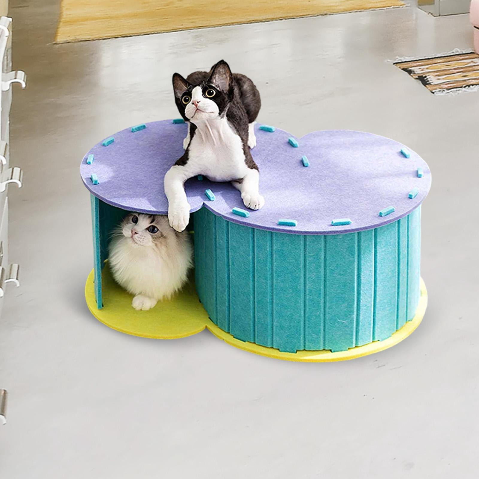 Cat Tunnel Toy Kitten Nest Pet Bed Foldable Felt Material for Indoor Cats Kittens Playing and Sleeping