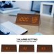 thumbnail image 2 of Reloj despertador digital, con pantalla LED electrónica de madera, 3 configuraciones de alarma, detección de humedad y temperatura, relojes eléctricos de madera para dormitorios, mesitas de noche, 2 of 5