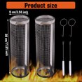 thumbnail image 4 of Outdoor Grilling-Round BBQ Grill Basket 2PCS Stainless Steel Barbecue Cooking Grill Nets for Vegetables, French Fries, Meat, 4 of 9