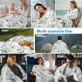 thumbnail image 5 of White Spring Floral Cooling Blanket, Lightweight Breathable Summer Throw Blanket with Double Sided Cold Effect, Pastoral Flowers Watercolor Picnic Beach Blankets Bed Sheet for Hot Sleepers 40"x60", 5 of 8