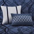 thumbnail image 5 of Home Essence Morgan 7 Piece Velvet Comforter Set, Queen, Navy, 5 of 14
