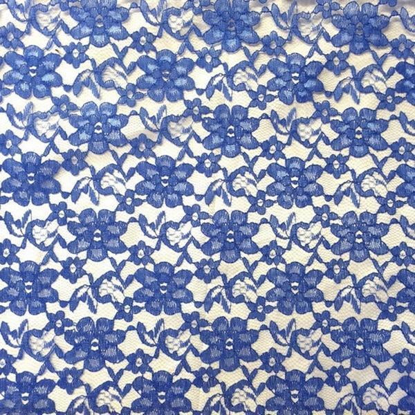 Raschel Lace Fabric 60 Wide Polyester French Floral By The Yard Royal Blue Walmart Com Walmart Com