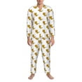 thumbnail image 3 of Naloa Leopard Print Men’s Pajamas Set - Long Sleeve Button Down Sleep Shirt and Pajama Bottoms Sleepwear Set-Medium, 3 of 7
