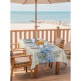 thumbnail image 2 of Outdoor Tablecloth with Umbrella Hole for Patio/Picnic/Party/Camping, Hydrangea Eucalyptus Waterproof Table Cloth Rectangle Table Cover Washable, Summer Botanical Vintage Beige (60"x 102"), 2 of 9
