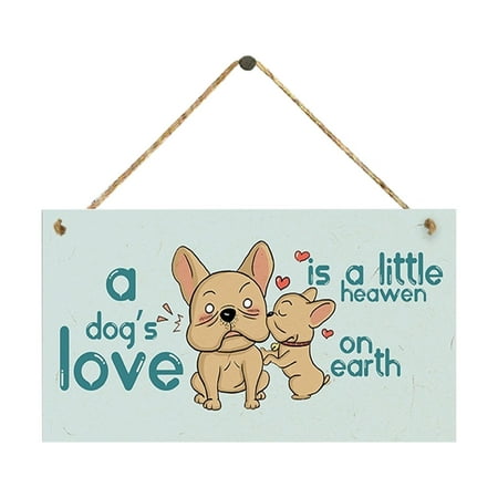 

Wooden Sign Dog Tag Rectangular Wood Decoration Pet Slogan Pendant Decoration