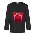 thumbnail image 5 of Jinhomg Mens Valentines Day T-Shirts Novelty Funny Heart Graphic Holiday Tees Big and Tall Comfy 3/4 Sleeve Crew Neck Tops Fashion Gifts Black XXXXXL, 5 of 6