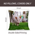 thumbnail image 2 of LALILO Throw Pillow Covers Small Cute Walking Grass Pig Piglet Cushion Cover 18" x 18", 4253 Pack, 2 of 6