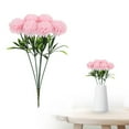 thumbnail image 2 of 1 Pcs Dandelion Artificial Flowers, 1 Bouquet 6 Heads Fake Kiku Flowers, Cloth Crochet Chrysanthemum Flowers Fake Artificial Flowers Bouquet for Centerpiece Table Wedding Party Home Decor(Pink), 2 of 9