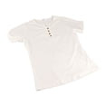 thumbnail image 2 of Camiseta de verano de manga corta con botones y escote en V Nikou blanca 3XL, 2 of 12
