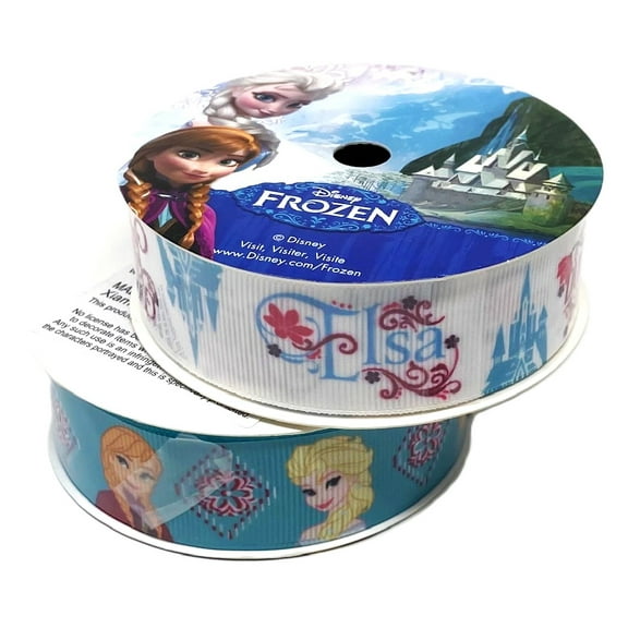 2 Rolls - Disney Frozen Elsa & Anna Grosgrain 1 in. Ribbon - 18 Feet