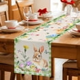 thumbnail image 5 of Happy Easter Bunny Table Runner 48 Inches Long Farmhouse Dress Scarves, Spring Floral Burlap Sage Green Plaid Dining Tablerunner for Coffee Table/Kitchen Island/Party Décor, 13" x 48", 5 of 8