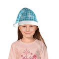 thumbnail image 5 of Honeii blue plaid Snowflake Print Hat Santa Claus Hat For Xmas Party, Christmas Caps For Boys Girls Child,Christmas Beanie, 5 of 6