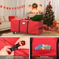 thumbnail image 4 of 9ft Christmas Tree Bag with Wheels, 600D Oxford Waterproof Rolling Christmas Tree Storage bag, Anti-Tear -Red, 4 of 8