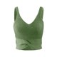 thumbnail image 3 of Gibobby Camiseta de verano para mujer, camiseta Sexy de punto cruzado de Color sólido para vacaciones, camiseta sin mangas de punto de lana con cuello en V, Top diario(Verde,G), 3 of 5