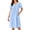 Clear Blue, variant on Cotton Nightgowns for Women with Pocekts Short Sleeve House Dress Floral Printed Night Gown Sleepwear Lounge Mumu Dress