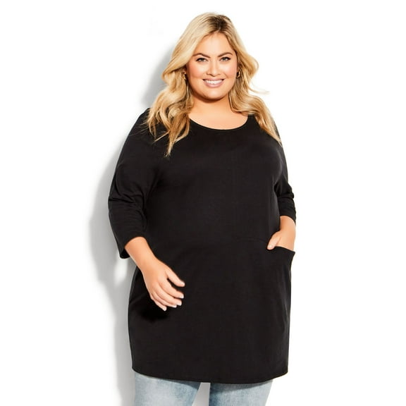 Avenue Women's Plus Size Pickstix Plain Tunic Top