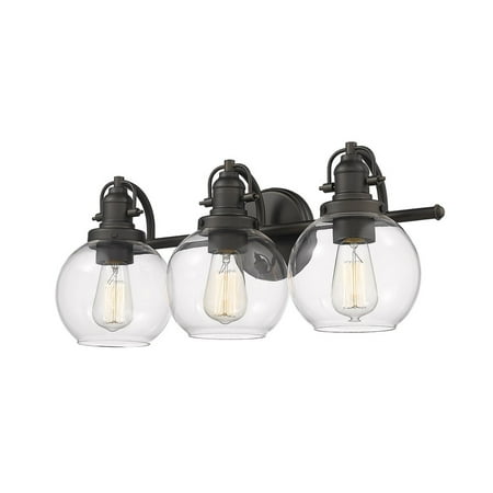 

CFC Enterprises 3-light Bronze Bath Bar with Clear Bubble Glass