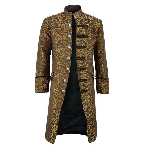 outfmvch jackets for men button fashion steampunk vintage tail jacket gothic frock uniform womens tops cardigan for men yellow