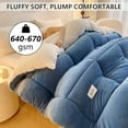 thumbnail image 6 of WOOW DEPOT Sherpa Fleece King Comforter Reversible, 1 PCS, Heavy 8.1lbs Quilted Bedding Warm Cozy Machine Washable, Haze Blue, 6 of 9