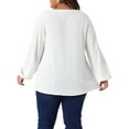 thumbnail image 4 of DARING DIVA Women's Plus Crewneck Chiffon Swiss Dots Shirts Top 1X White, 4 of 6