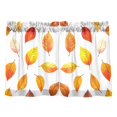 thumbnail image 7 of Yayeee Kitchen Curtains Tier Pair Light Filtering 27"x36" Rod Pocket Short Cafe Window Panel, Orange Leaves, 7 of 7