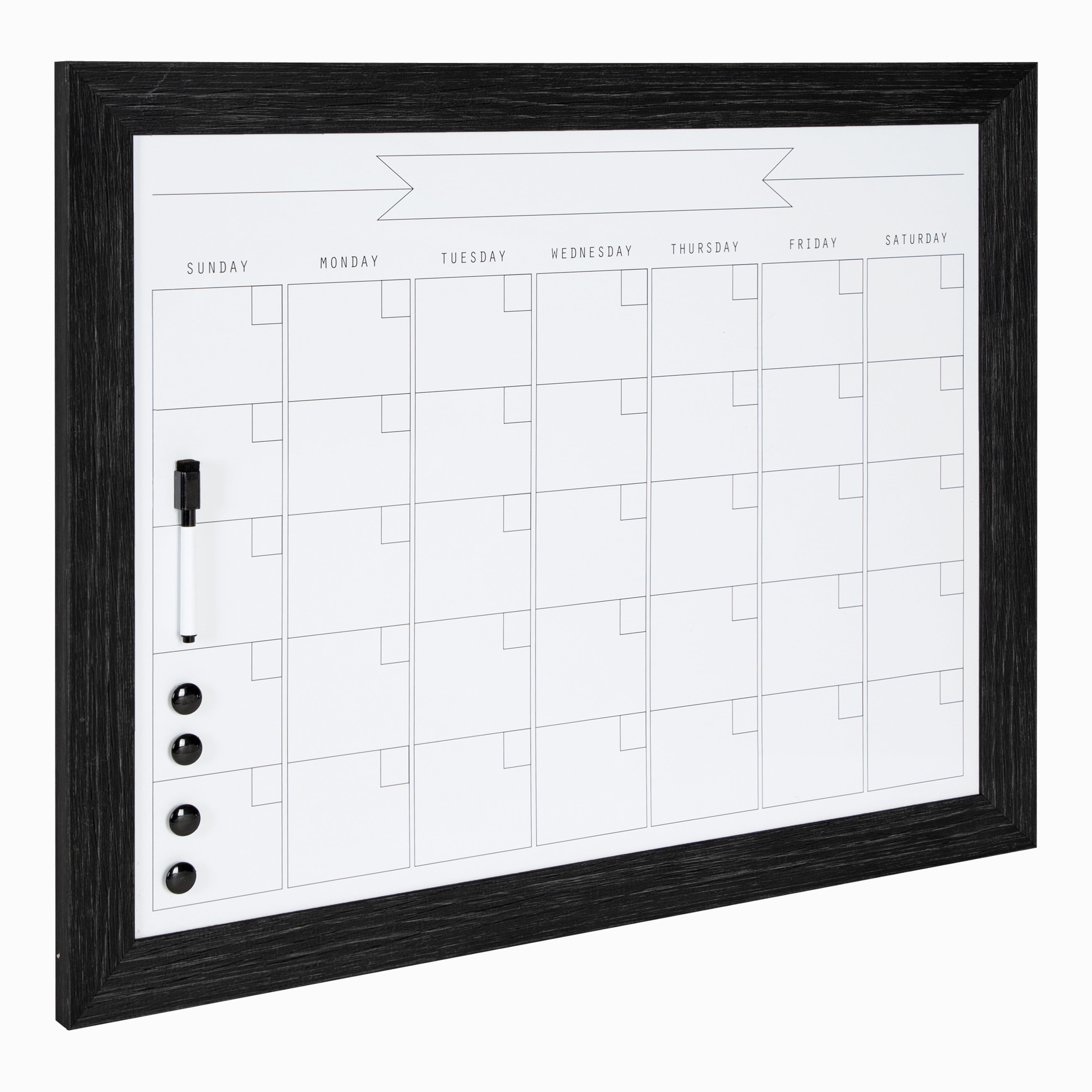DesignOvation Beatrice Framed Dry Erase Monthly Calendar, 23