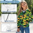 thumbnail image 6 of chaqlin Yellow and Green Camo Hoodies for Boys 14-16 Zip up Hooded Sweartshirt Kids School Jacket Lightweight Loose Hoodie Sports Coat with Pocket, 6 of 7