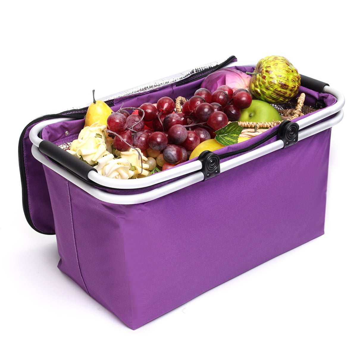 25L Portable Insulated Thermal Picnic Lunch Bag Basket Cooler Large Carry Bag ~ 