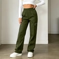 thumbnail image 4 of Lightweight Hiking Pants for Women Quick Dry Elastic High Waist Straight Casual Pants with Zipper Pockets for Safari Camping, 4 of 7