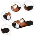 thumbnail image 3 of Rokment Women's Color Block Flat Flip Flops Slides Sandals Fashion Casual Leather Low Heels Beach Slip on Summer Shoes for Woman Brown Size 6, 3 of 5