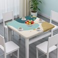 thumbnail image 3 of Teal Gold Splash Marble Square Fitted Tablecloth with Elastic Edge,Square Table Cover,Washable Elastic Table Cover for Home Kitchen Party Decor 36"x36", 3 of 6