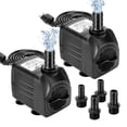 thumbnail image 1 of GROWNEER Bomba Sumergible 2 Paquetes 550GPH 30W Ultra Silenciosa para Fuente, 2000L/H, Elevación Máxima 2.2m, 3 Boquillas para Acuario, Pecera, Estanque, Hidroponía, Estatuas, 1 of 7