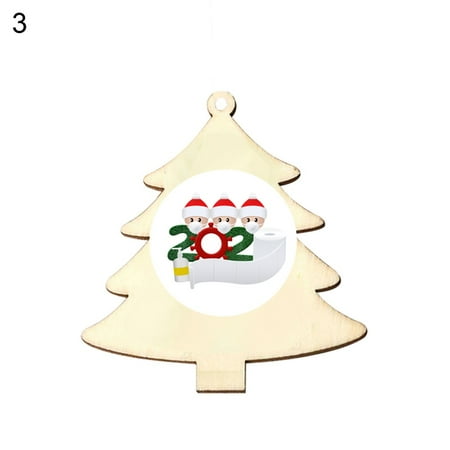 

HEVIRGO Xmas Hanging Ornament Wooden Christmas Tree DIY Xmas Hanging Ornaments Pendant Family Home Party Decor