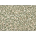 thumbnail image 6 of 2' x 9' Green And White Oval Handmade Braided Area Runner Throw Rug, 6 of 7