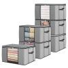 Organizador de mantas no tejidas plegable 90L con cremallera y asa para zapatos diversos