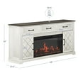 thumbnail image 2 of BELLEZE 68 Inch Farmhouse TV Stand with 36" Electric Fireplace, Entertainment Center with Storage Cabinets & 3 Drawers for TVs up to 75", Media Console for Living Room & Bedroom (White), 2 of 7