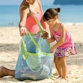 thumbnail image 4 of SJENERT Mesh Beach Bag,2 Pack Large Beach Toy Bag Kids Sand Toys Storage Bag Sea Shell Bag Beach Toys Tote Bag Beach Pool Gear(Green), 4 of 8