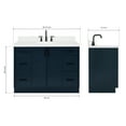 thumbnail image 3 of Ariel Kelly 48 Inch Single Oval Sink Bathroom Vanity With Carrara White Quartz Countertop 1.5 Inch Edge In Midnight Blue, 3 of 12