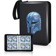 CLOVERCAT Waterproof 4 Pocket Trading Card Binder - Compatible with Mandalorian Cards - Portable Storage Case with Protective Sheets - Holds Up to 400 Cards (4 Pocket)