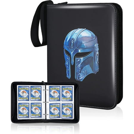 CLOVERCAT Waterproof 4 Pocket Trading Card Binder - Compatible with Mandalorian Cards - Portable Storage Case with Protective Sheets - Holds Up to 400 Cards (4 Pocket)