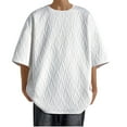 thumbnail image 3 of RongHuan Big and Tall Tshirt for Men Casual Fashion Jacquard Tee Loose Fit Short Sleeve T-Shirt Crew Neck Pullover Tops, 3 of 9