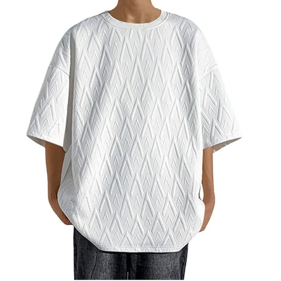 Ashirexll T Shirts for Man, Mens Shirts Casual, Loose Solid Plus Size Casual Half Sleeve Round Neck Shirts for Daily Wear