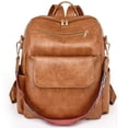 thumbnail image 1 of Mochila de viaje para mujer, de piel sintética, con borlas, para hombro, convertible, 1 of 5