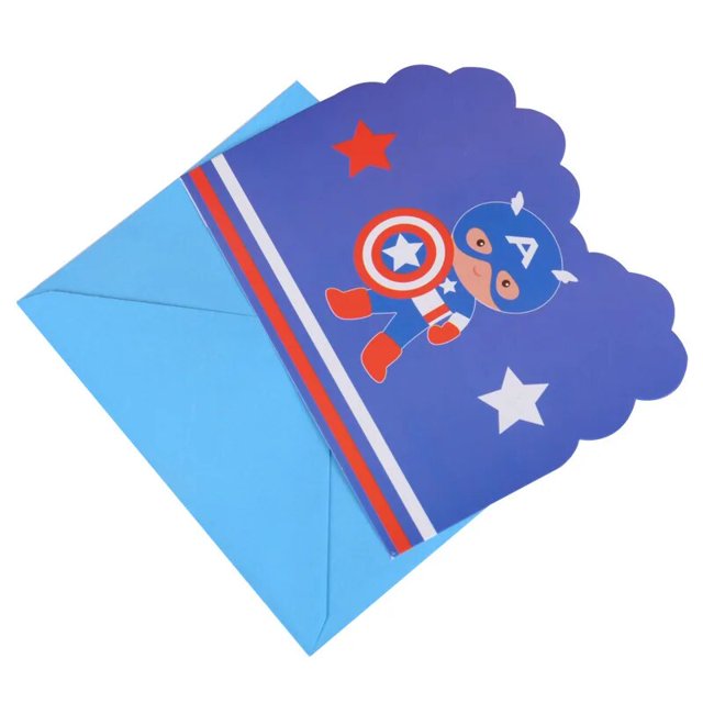 Tarjetas de invitación de cumpleaños con sobre, tarjetas de felicitación de dibujos animados de unicornio y Sirena, decoración de fiesta de Baby Shower, regalo de Navidad, 6 uds.