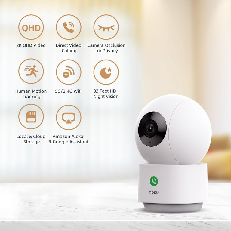  YI Pan-Tilt Security Camera, 360 Degree 2.4G Smart Indoor Pet  Dog Cat Cam with Night Vision, 2-Way Audio, Motion Detection, Phone APP,  Compatible with Alexa and Google Assistant : Electronics